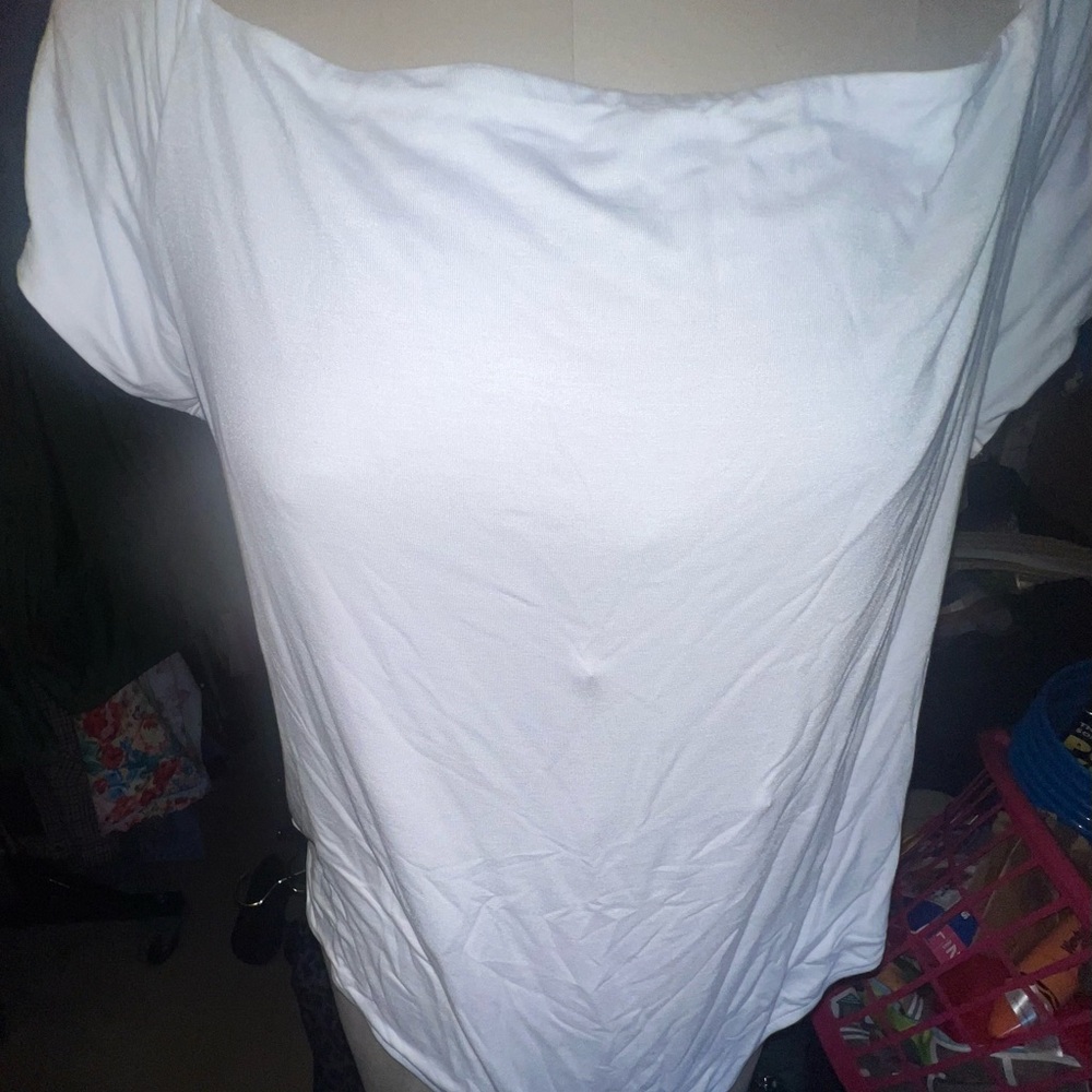 Eloquii White Off-Shoulder Bodysuit